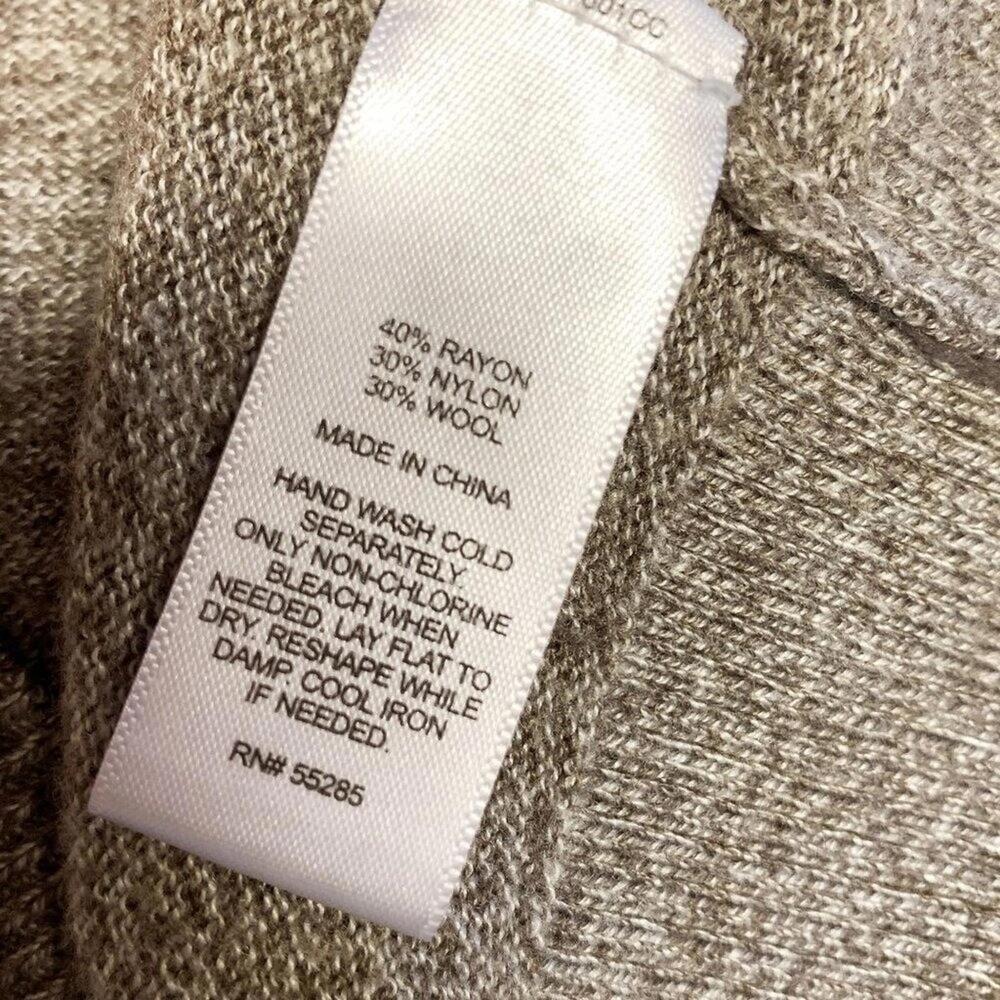 Express Wool Blend Brown V Neck Long Sleeve Stretchy Knit Sweater Women's Small - Picture 6 of 6